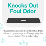 Black charcoal odor absorber insert designed for household trash cans and litter boxes.