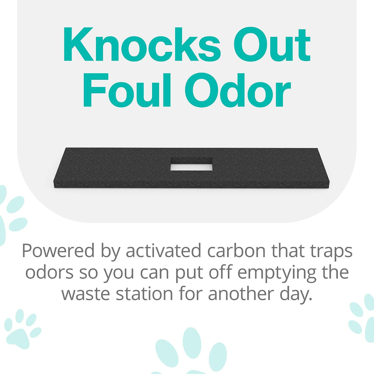 Black charcoal odor absorber insert designed for household trash cans and litter boxes.
