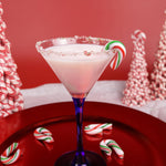 Close-up of authentic peppermint flavored Christmas candy canes in individual wrapping.