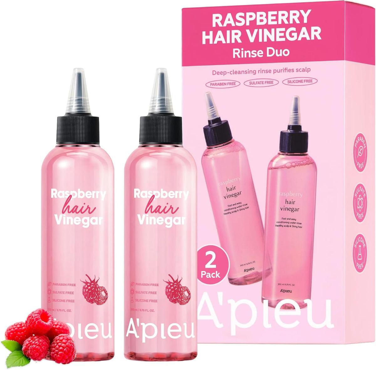 A'PIEU Raspberry Vinegar Hair Mist - Instant Hydration & Nourishing Spray for Smooth, Shiny, Frizz-Free Hair with Refreshing Floral Scent, Non-Sticky Finish. Korean Hair Care (3.55 fl oz) - Image 10