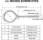 YGAOHF 2.5 inch eye hooks hardware pack