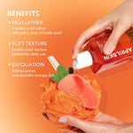 Premium carrot shaped body scrubber for daily gentle exfoliation.