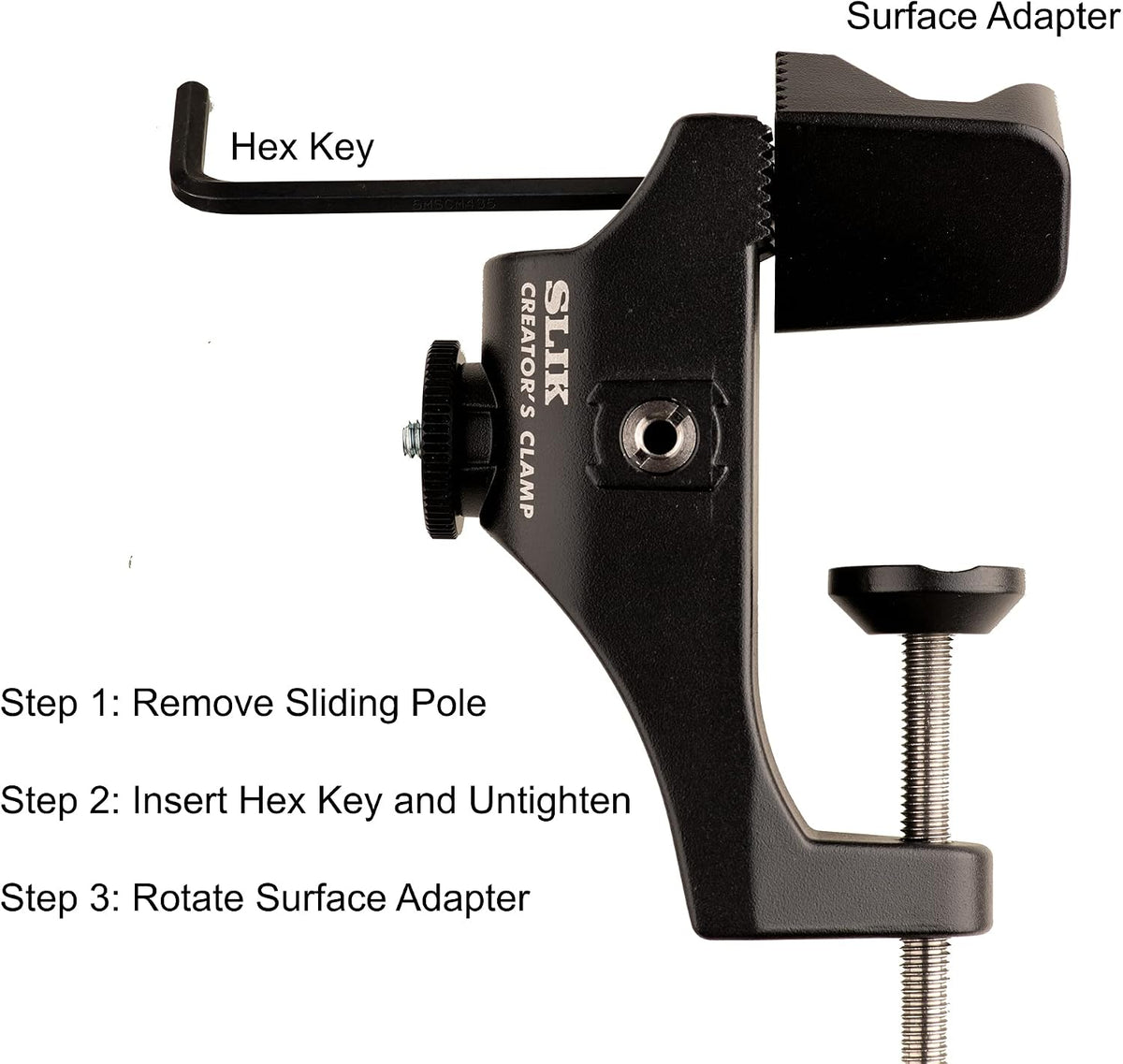 Slik Creator's Clamp threaded adapter and tripod head mount