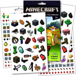 Minecraft sticker pages layout displaying multiple character and mob decals.