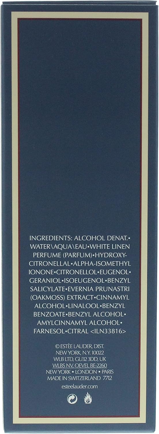 Side profile of Estee Lauder White Linen fragrance spray