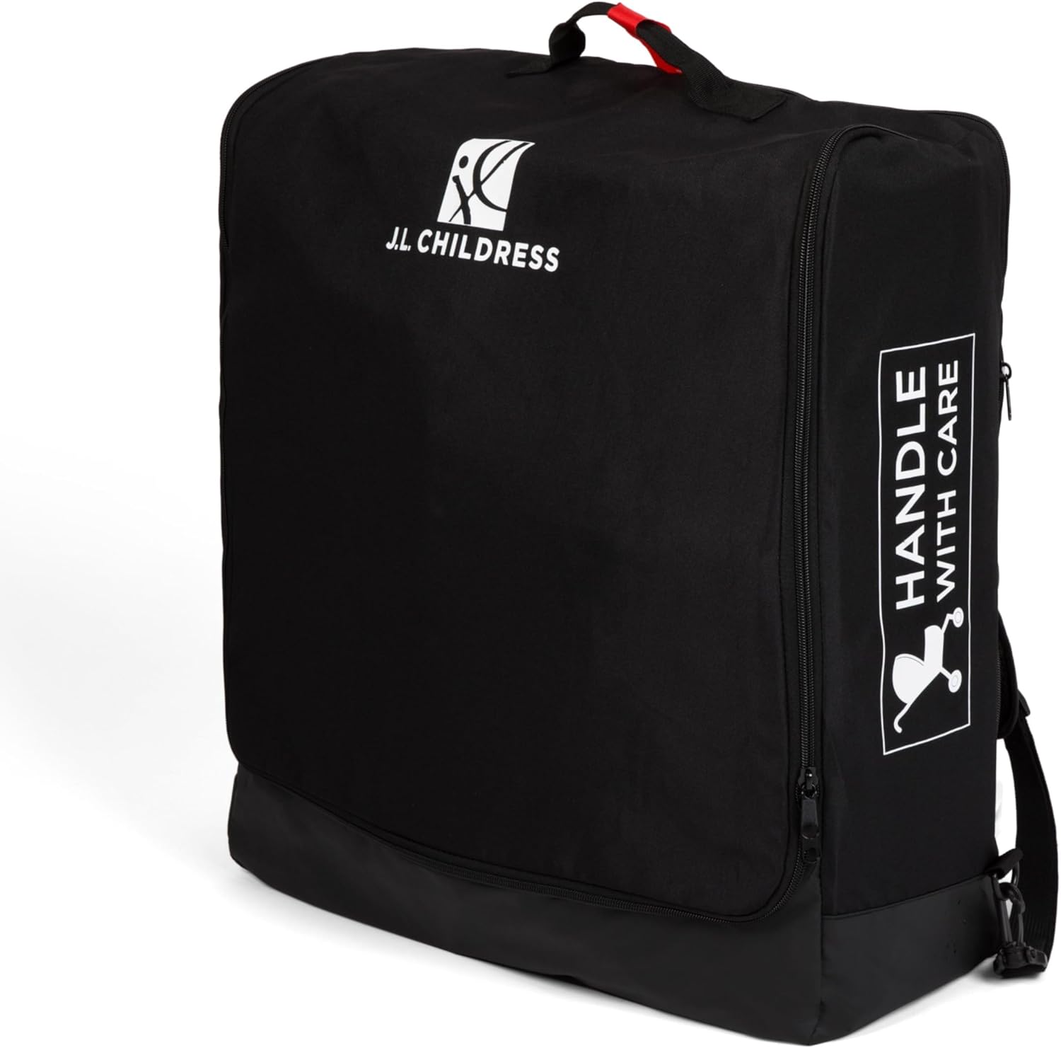 J.L. Childress compact travel stroller bag front view black airplane gear