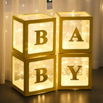 AmazingSpark Ledido baby boxes with letters front view showcasing gold borders and illuminated LED lights