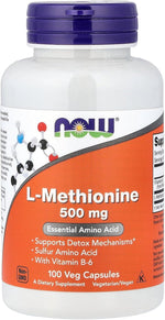 Now Foods L-Methionine 500 mg 100 Capsules front view bottle