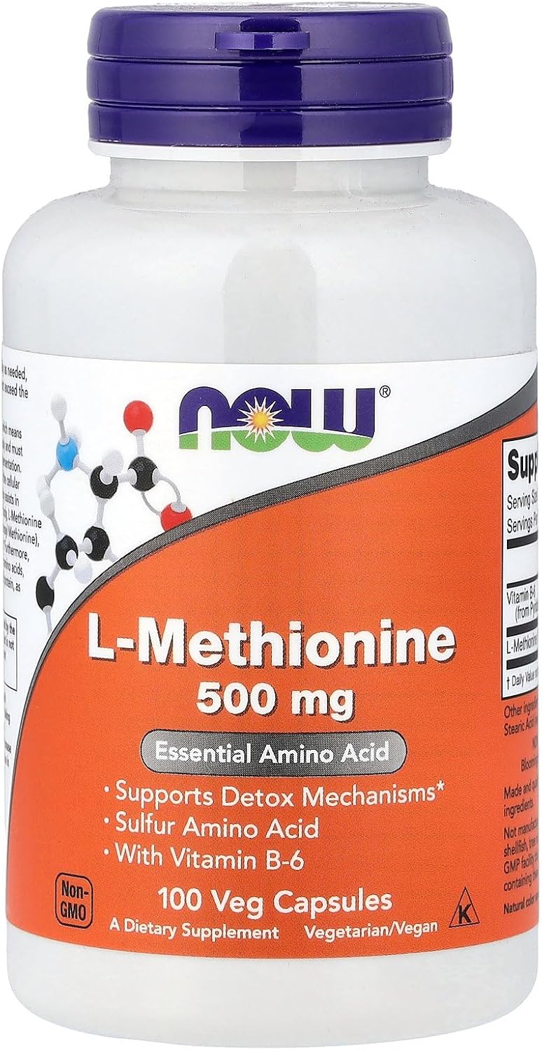 Now Foods L-Methionine 500 mg 100 Capsules front view bottle