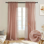 Melodieux blush pink sheer curtains front view living room window