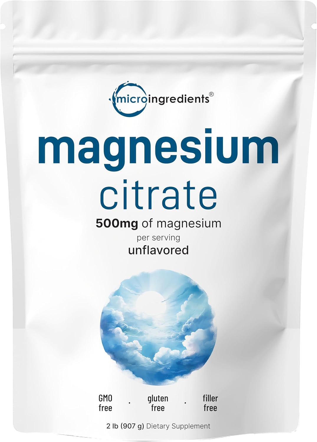 Micro Ingredients magnesium citrate powder front view packaging