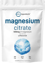 Micro Ingredients magnesium citrate powder front view packaging