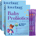 LOVEBUG Organic Baby Probiotic powder 60 stick packs for 6 to 12 months