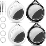 Fidesert Air Tag Wallet Tracker Four Pack front view showing compact round smart locators with included keychains.