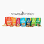 Premium non GMO soy free vegetarian dog treats close up view