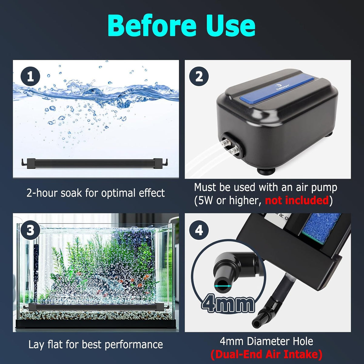 fishkeeper Submersible Fish Tank Light with Air Bubble Hole, for 29"+ Tank - Image 6