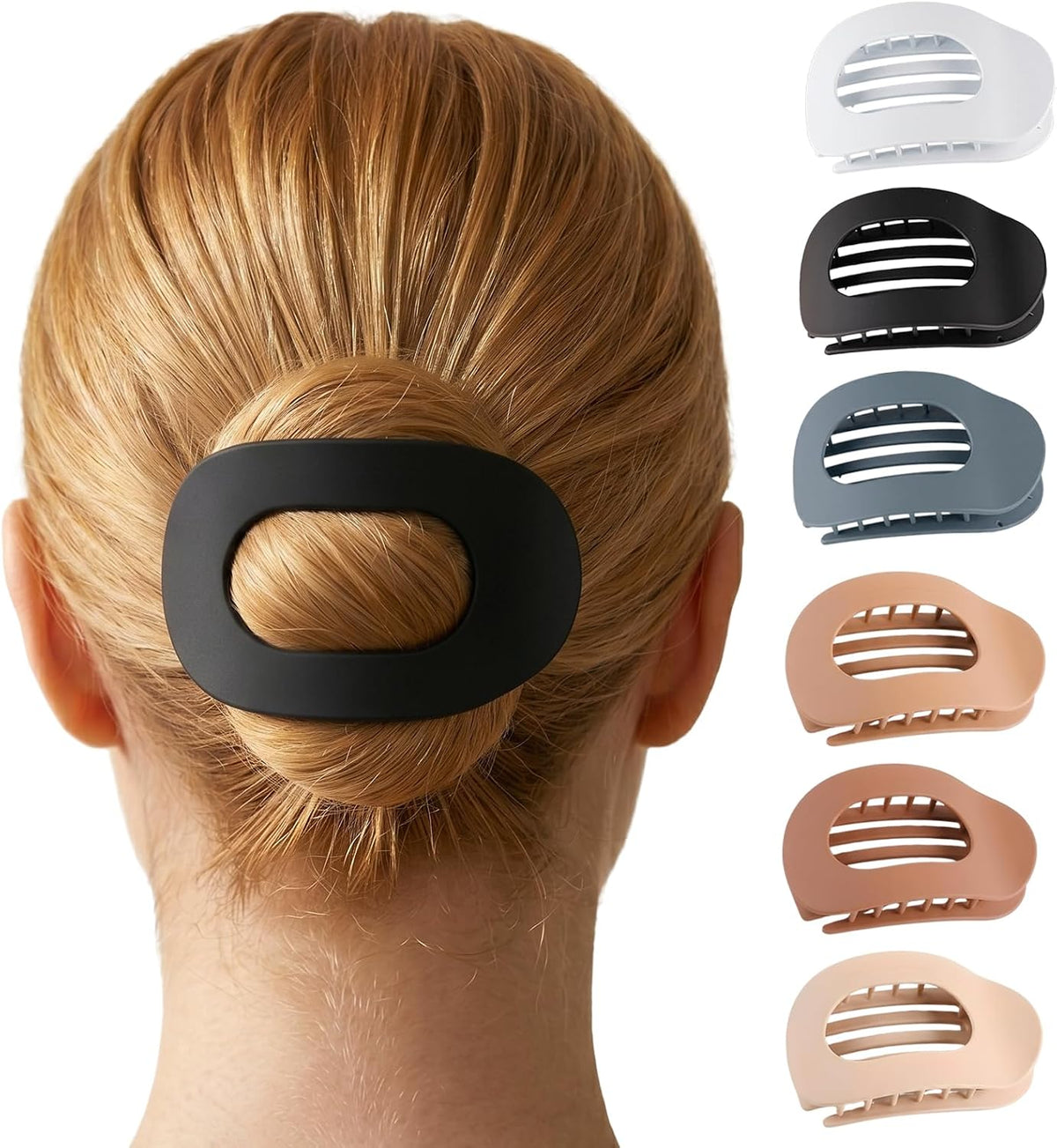 Packaging and complete 6-pack assortment of Bloomora flat hair clips