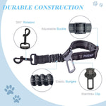 Pueenod dog seat belt showing universal buckle