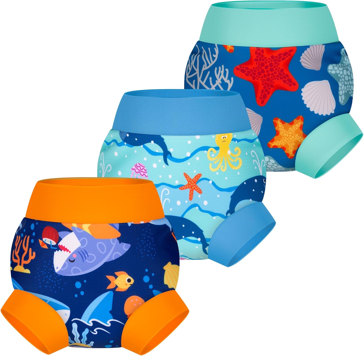 Big Elephant baby swim diapers 3-pack front view for pool