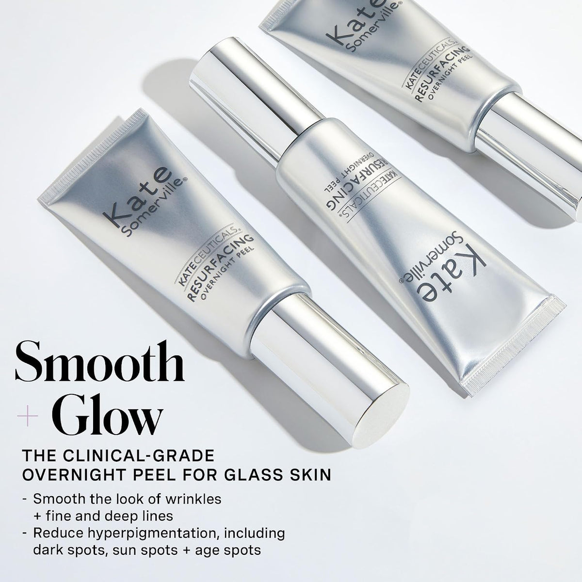 Applying yellow serum texture of KateCeuticals overnight resurfacing peel on hand