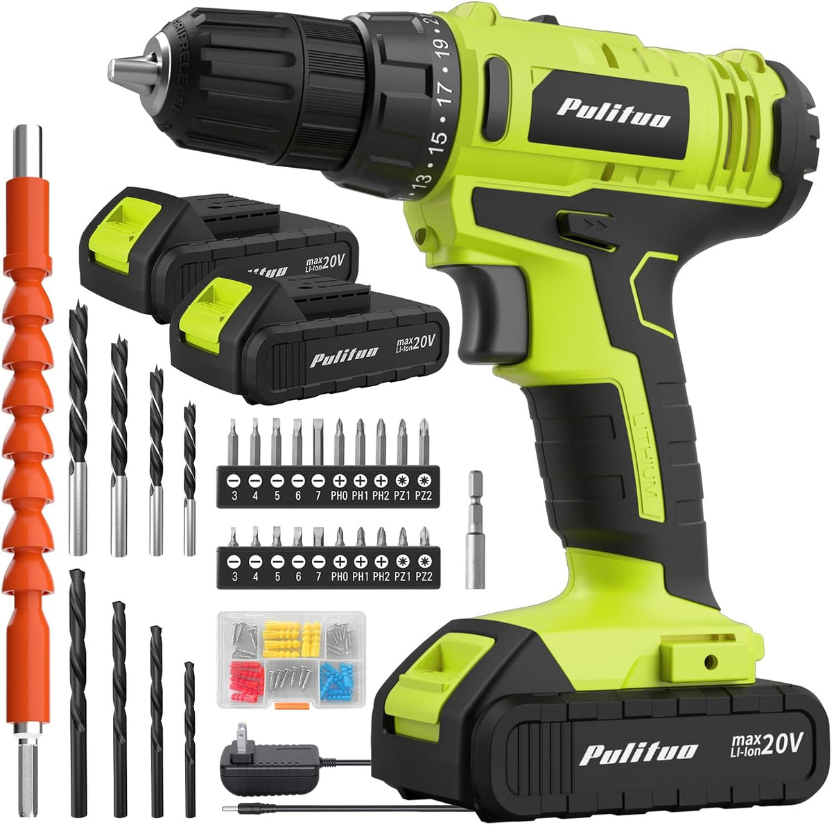 Pulituo cordless drill driver front view