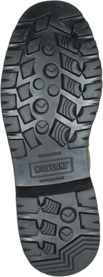 Wolverine pull on work boot rear view with pull loops