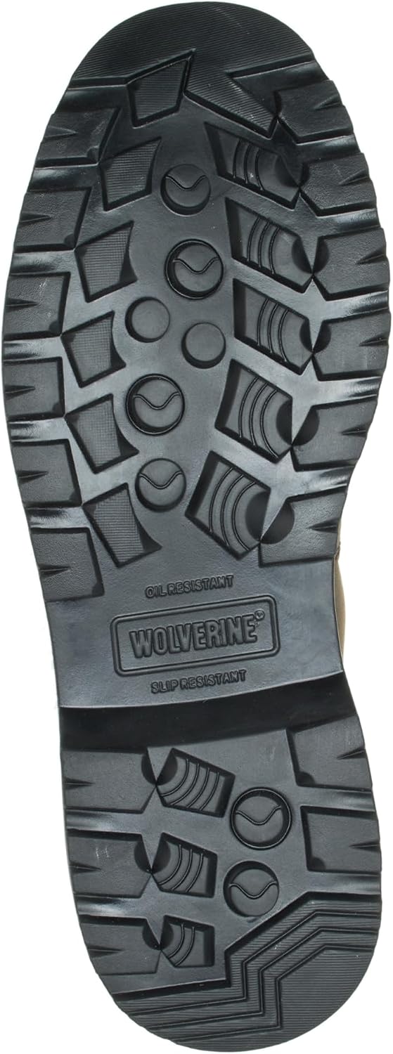 Wolverine pull on work boot rear view with pull loops