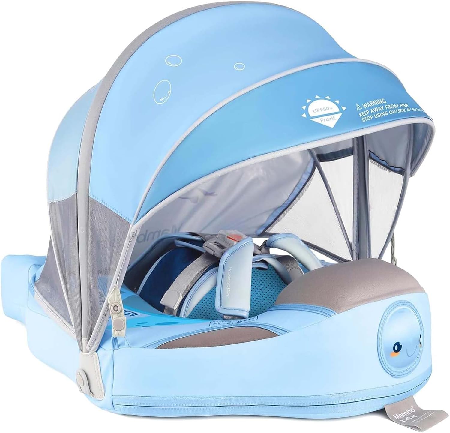 Lemrok Mambobaby baby pool float with sun canopy front view