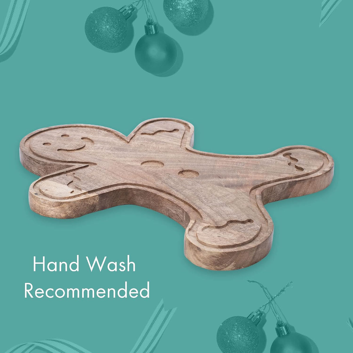 Mary Square natural brown gingerbread cutting board angled view
