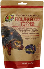 Zoo Med Tortoise And Box Turtle Flower Food Topper 1.4 Ounce pack front view reptile diet supplement