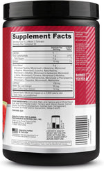 Optimum Nutrition pre workout supplement powder nutritional information label