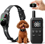 Veconix small dog training collar front view showing the remote controller and receiver unit