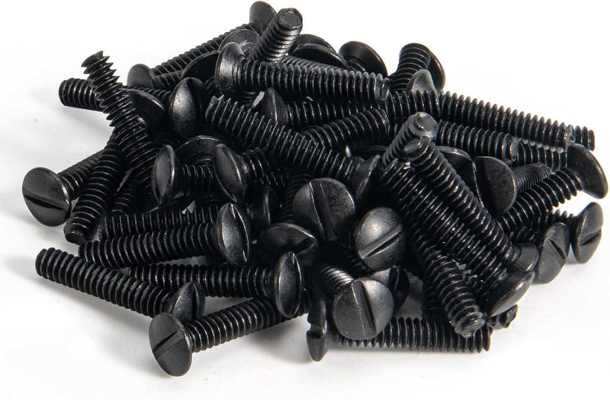 3/8" Long 6-32 Thread, Oval Head Milled Slot Replacement Wall Plate Screws, 50 Pack, White - Image 15