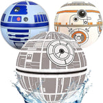 NINOSTAR galactic inflatable beach balls three pack front view during a pool party setup