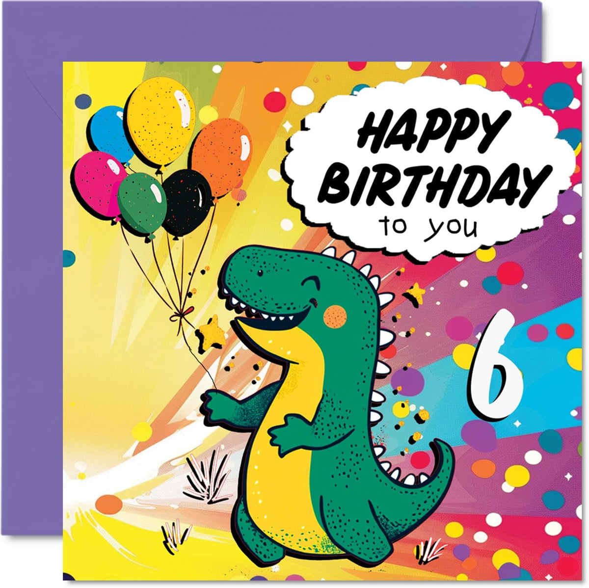 Stuff4 3rd Birthday Card Boy, Roarsome Dinosaur Party | Dinosaur Birthday Card for 3 Year Old Boy, Age 3 Boys Cards, 5.7 Inch Cute Greeting - Image 12