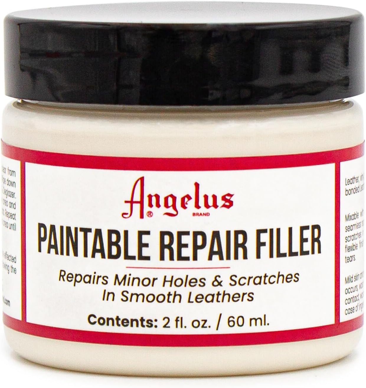 Angelus Leather Filler front view packaging for professional leather restoration.