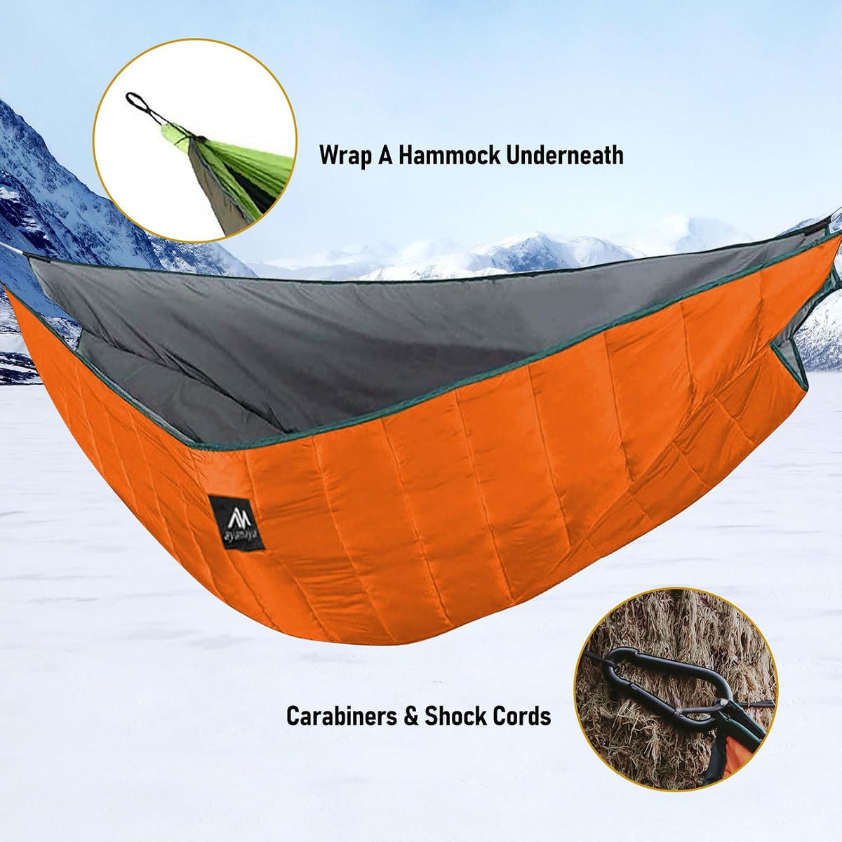 AYAMAYA cold weather hammock blanket side profile