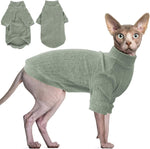 Idepet Sphynx Hairless Cats Sweater Shirt Kitten Soft Puppy Clothes Pullover Cute Cat Pajamas Jumpsuit Cotton Apparel Pet Winter Turtleneck for Cats and Teacup Chihuahua Small Dogs(Pink,XS) - Image 9