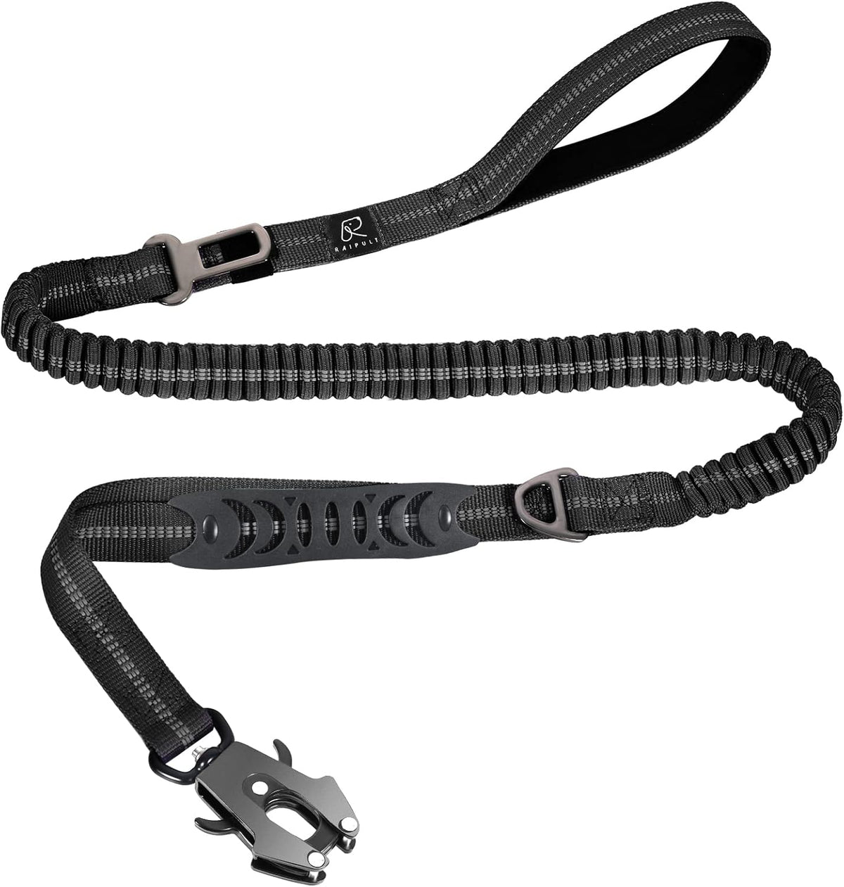 Raipult Tactical Dog Leash heavy duty shock absorbing bungee lead front view