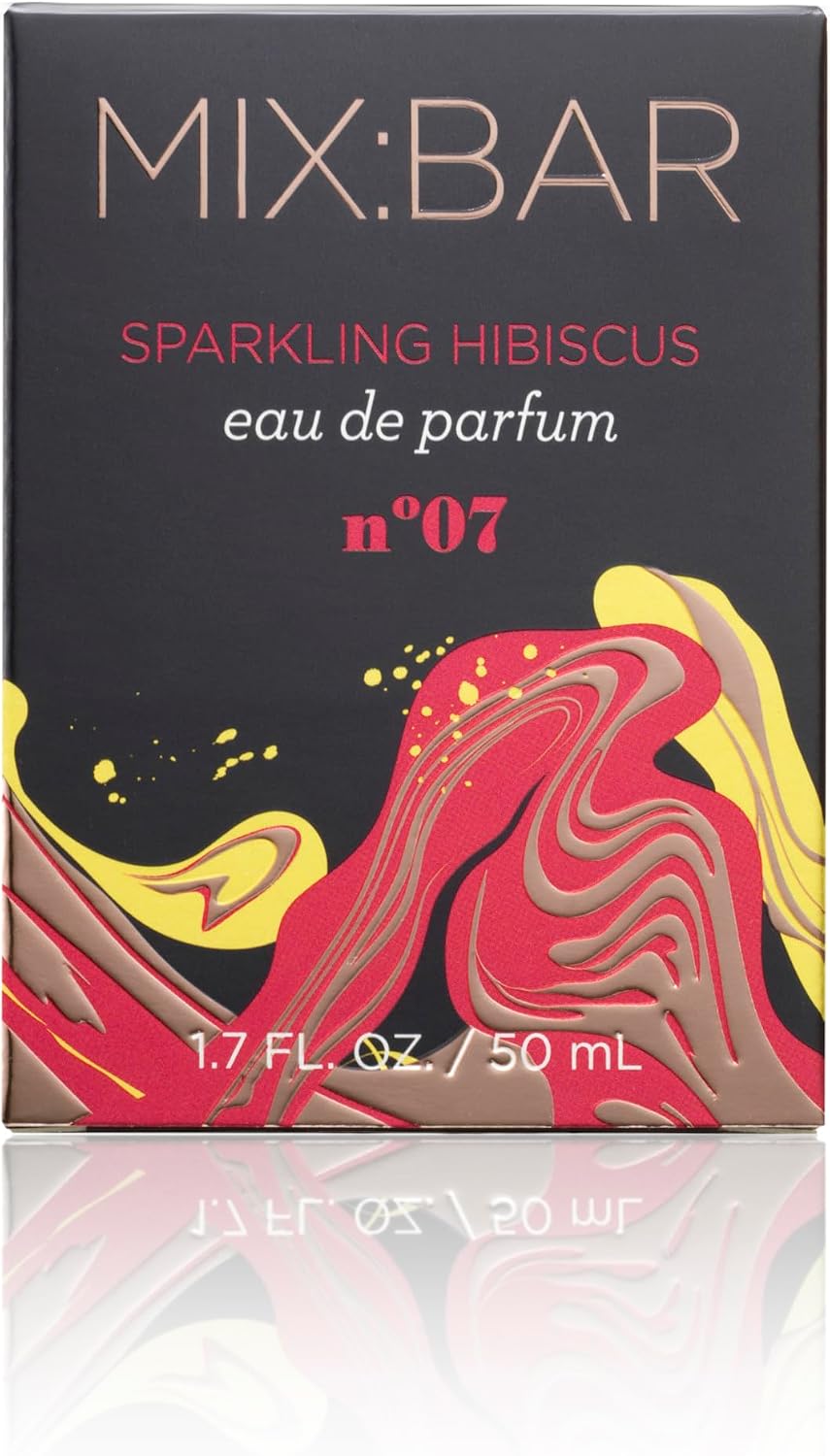 Mix:Bar Sparkling Hibiscus fragrance bottle label typography