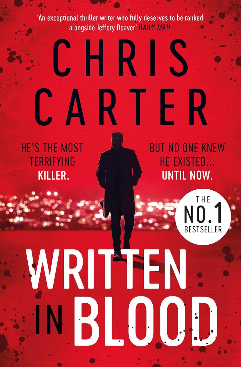 Chris Carter Written in Blood paperback book front view thriller