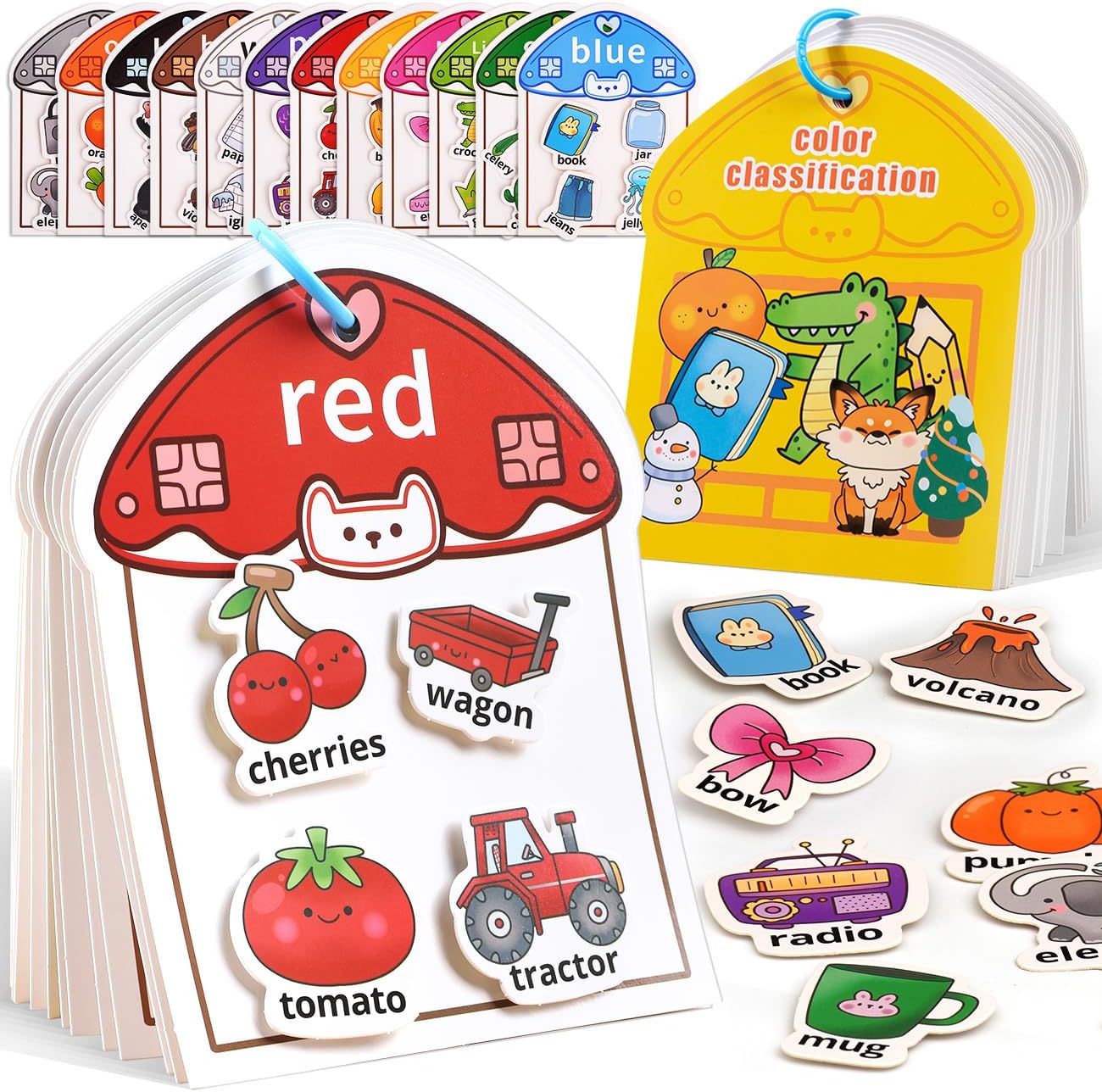 Muone Montessori busy book color sorting toy front view
