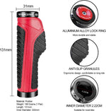 TOPCABIN bicycle handlebar grips showing dual aluminum lock rings