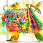 YIXUND parrot grass mat hanging horizontally as an interactive hammock for small to medium birds.
