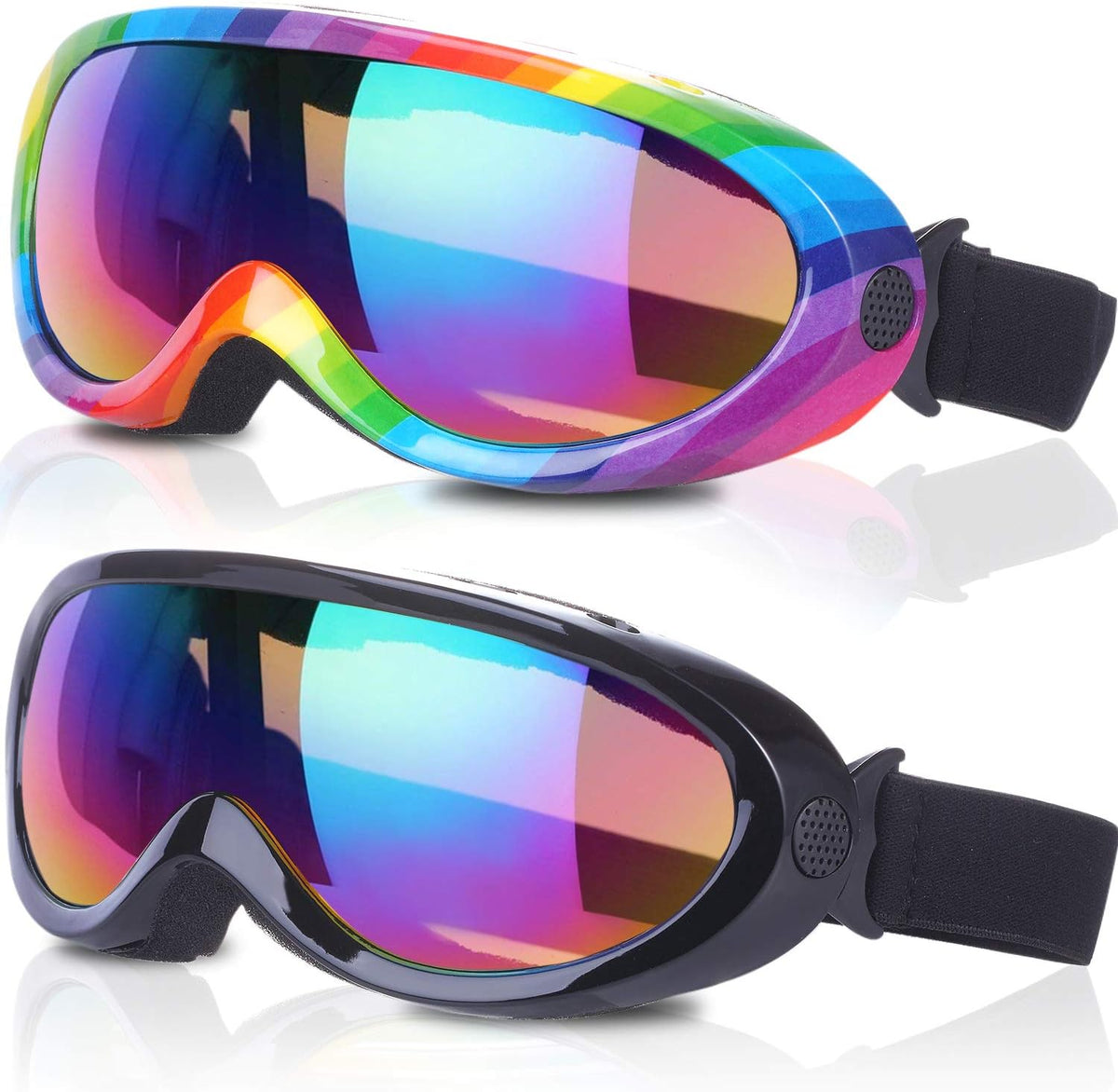 Rngeo ski goggles front view showing dual pack snow eyewear