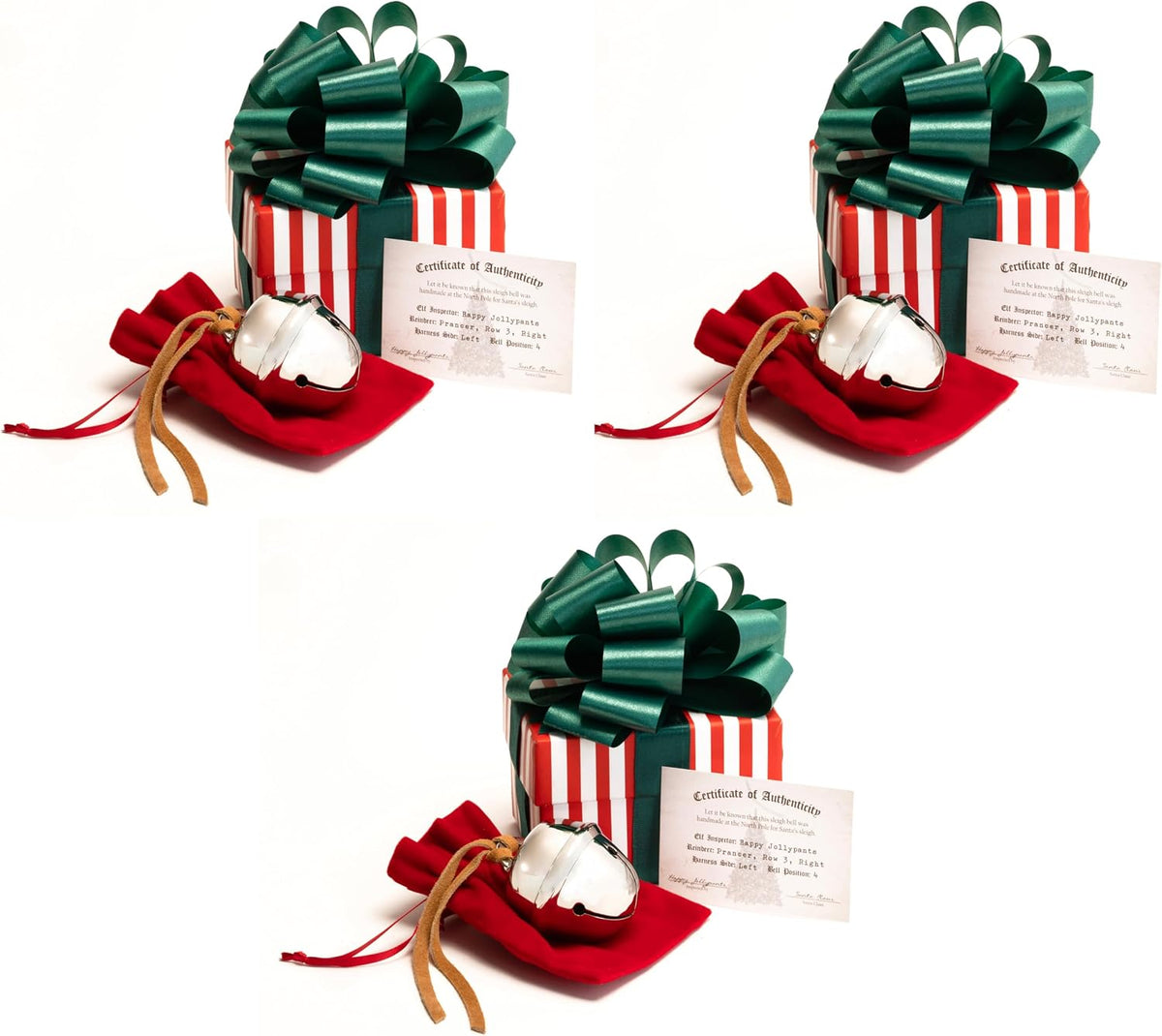 Polar Exp Sleigh Bell Gift Set | Includes silver sleigh bell, red and white gift box, green bow and ribbon, gift bag, certificate of authenticity - Image 9