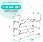 Sorbus 3 tier stackable silver wine rack stacked vertically