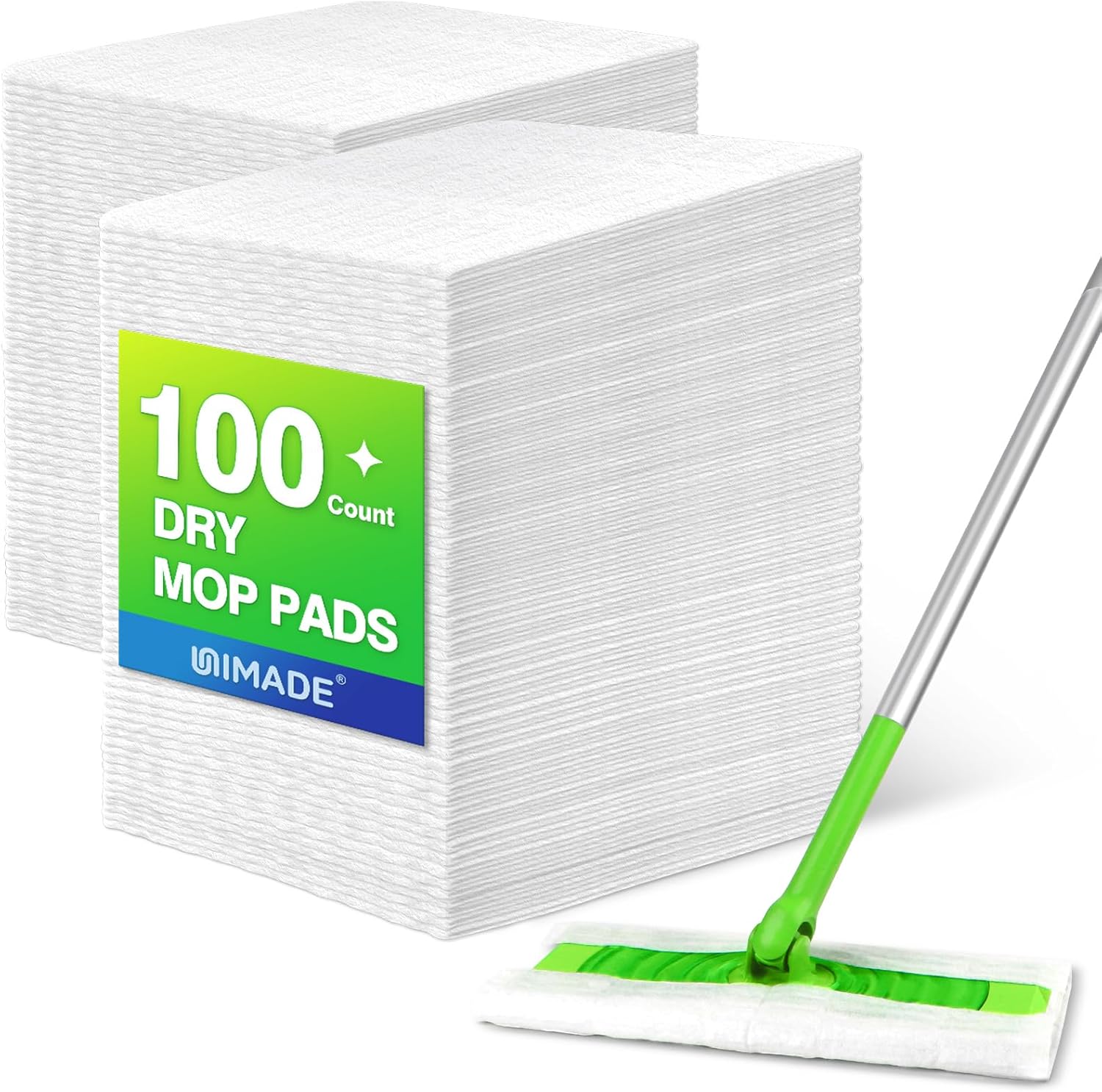 UNIMADE dry sweeping cloths 100 count front view packaging for electrostatic floor cleaning