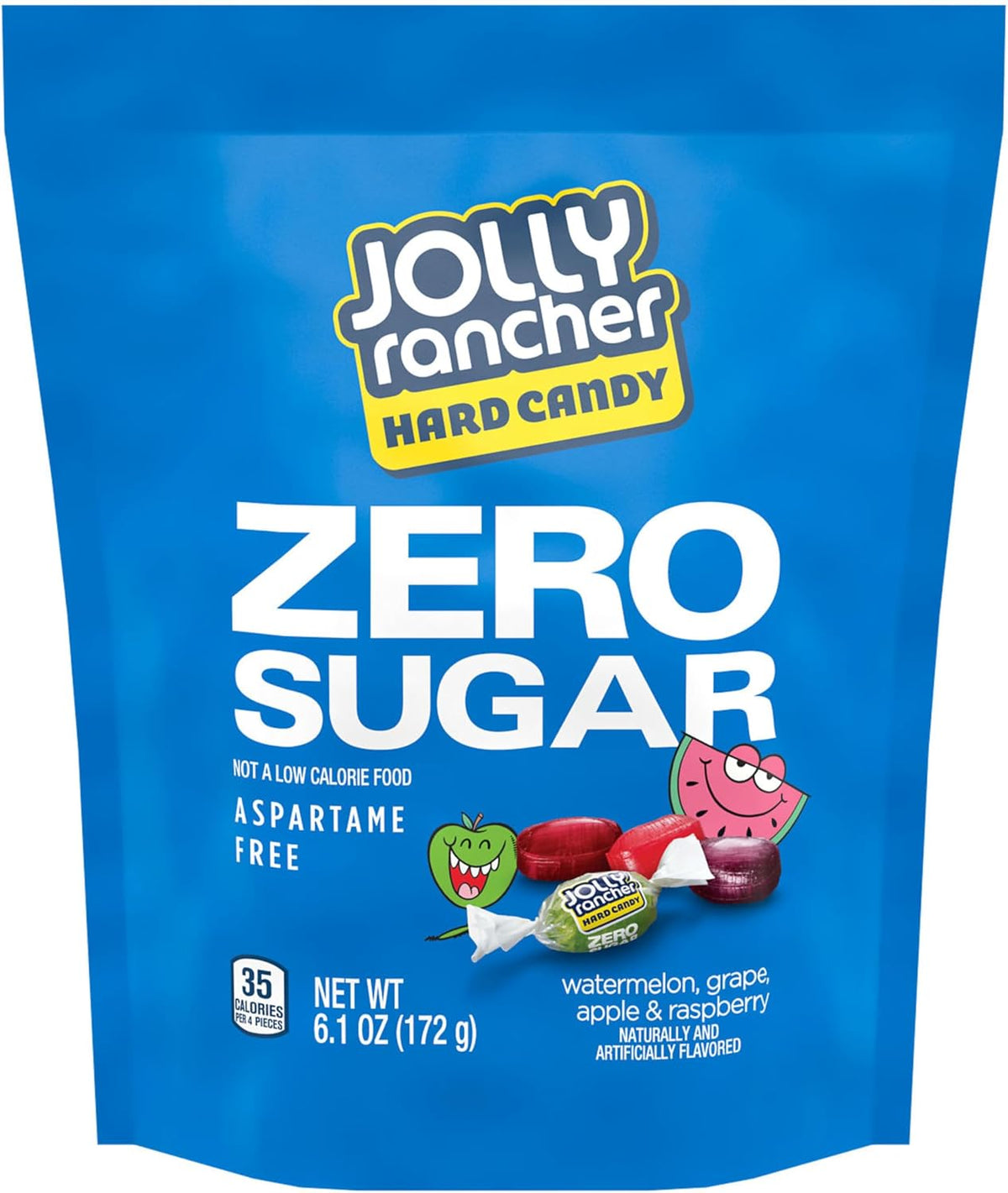 Jolly Rancher Zero Sugar 6.1 Ounce bag nutritional information label