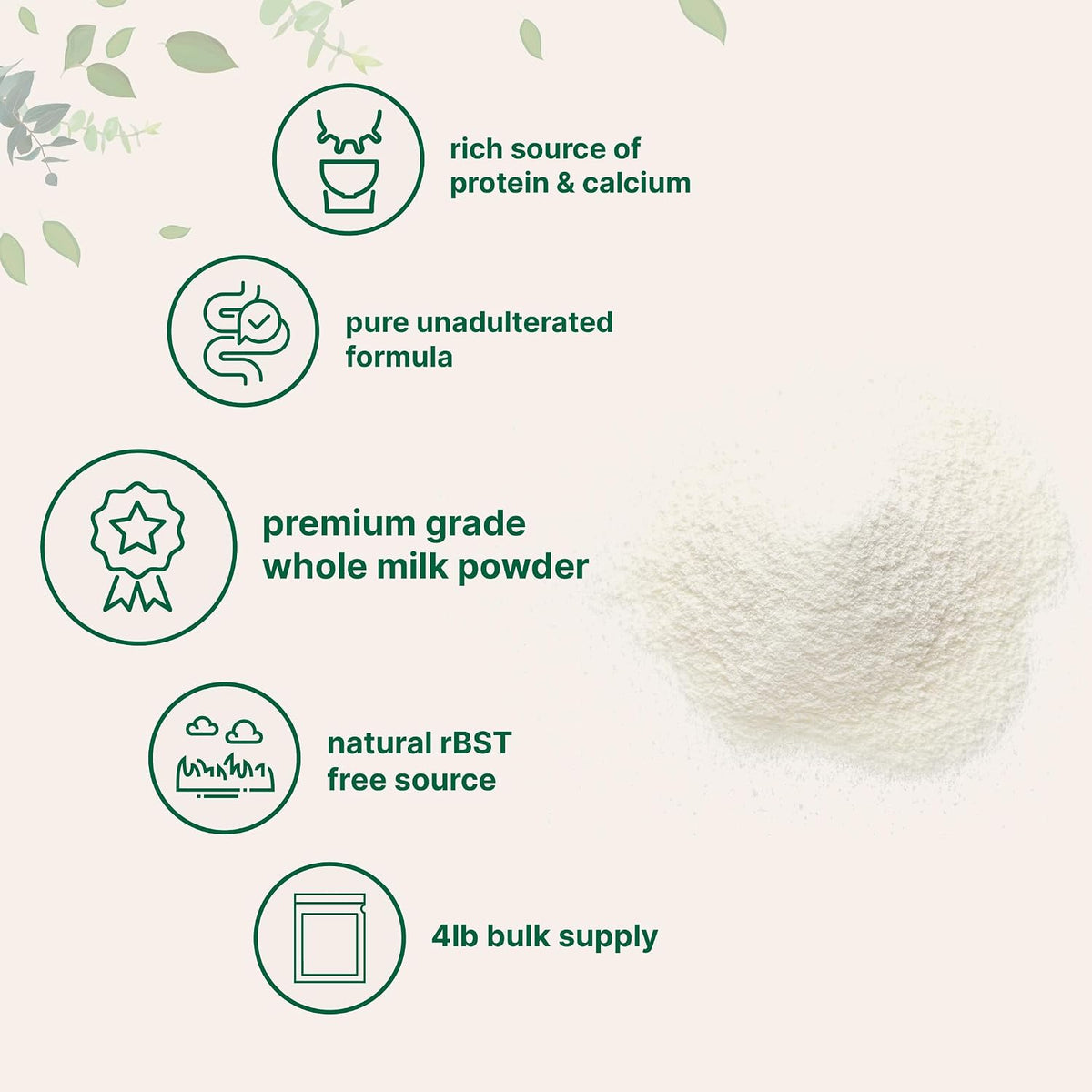 Micro Ingredients Whole Milk Powder mixed with water in a glass